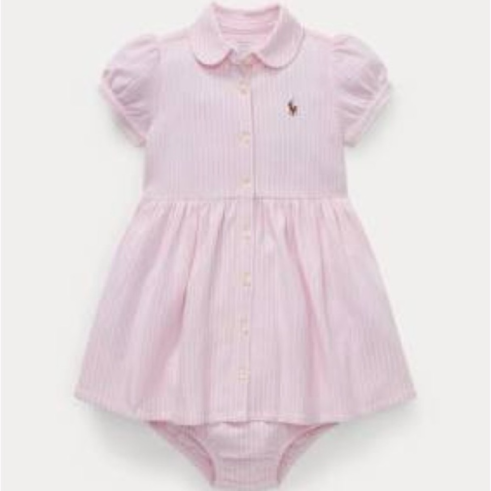 Ralph Lauren Girls’ Striped Oxford Dress, 6M
